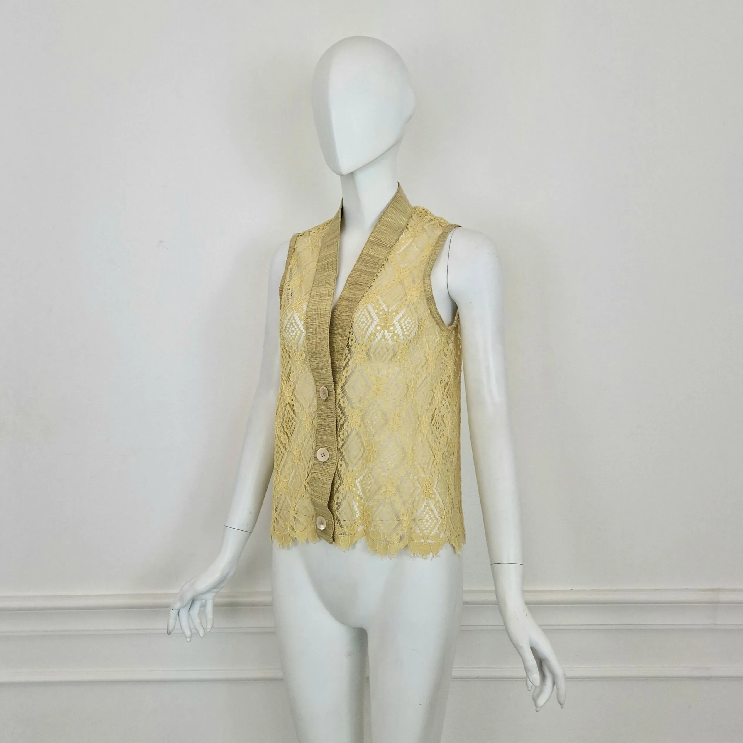 Romeo Gigli | Gilet in pizzo giallo