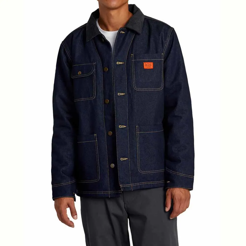 RVCA Chainmail Chore 2 Duck Canvas Jacket Blue Rinse