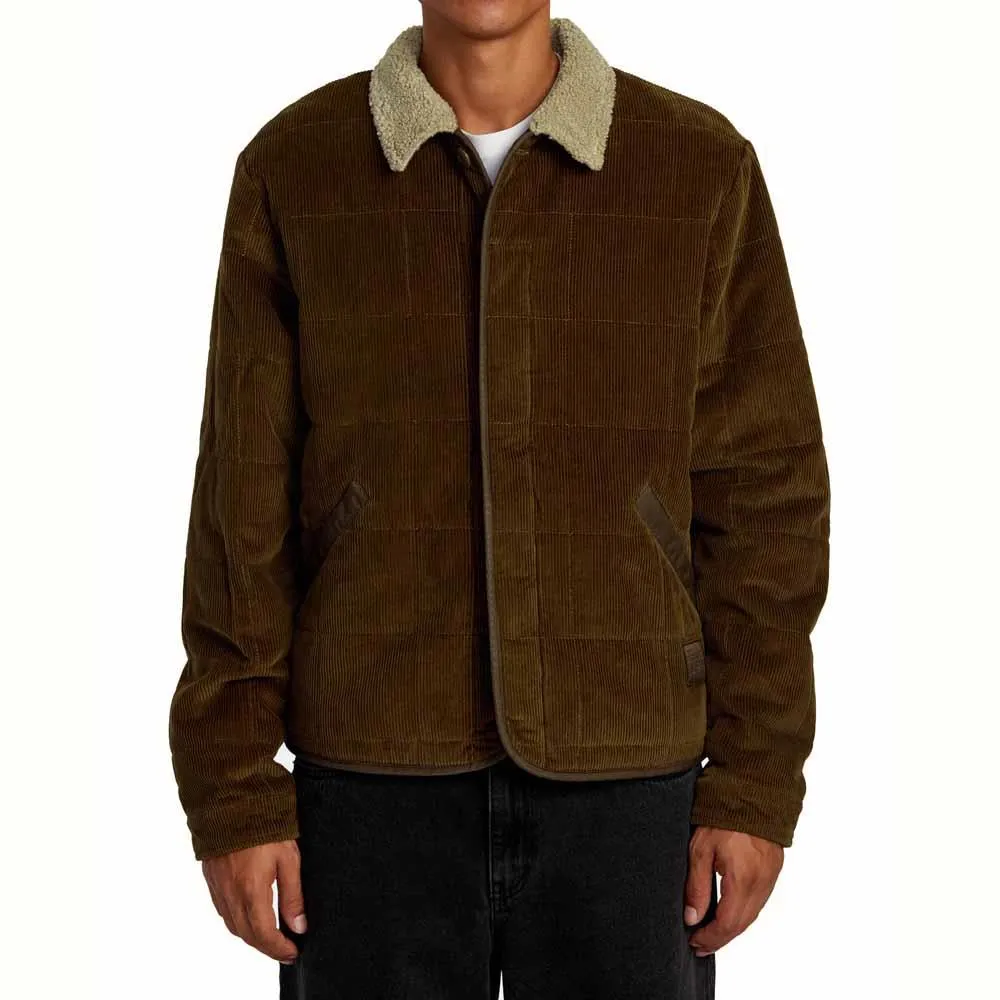 RVCA Surplus Sherpa Quilted Corduroy Jacket Chocolate