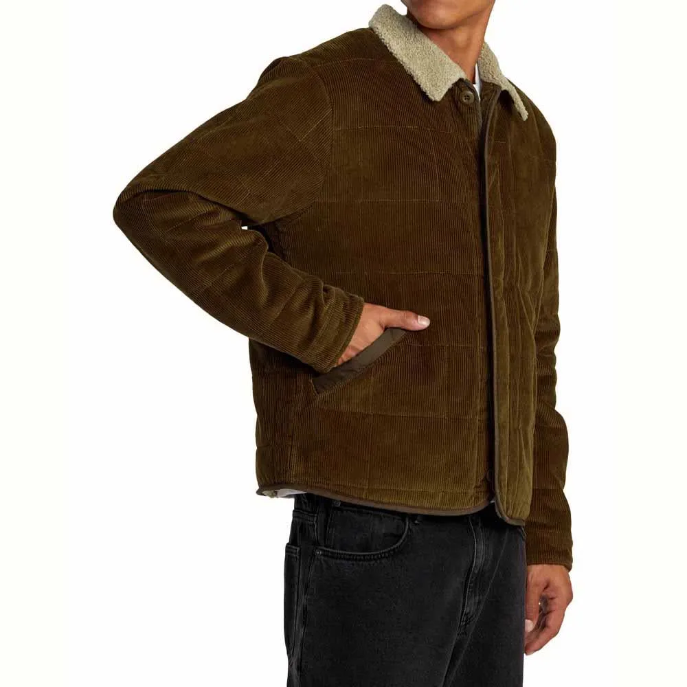 RVCA Surplus Sherpa Quilted Corduroy Jacket Chocolate