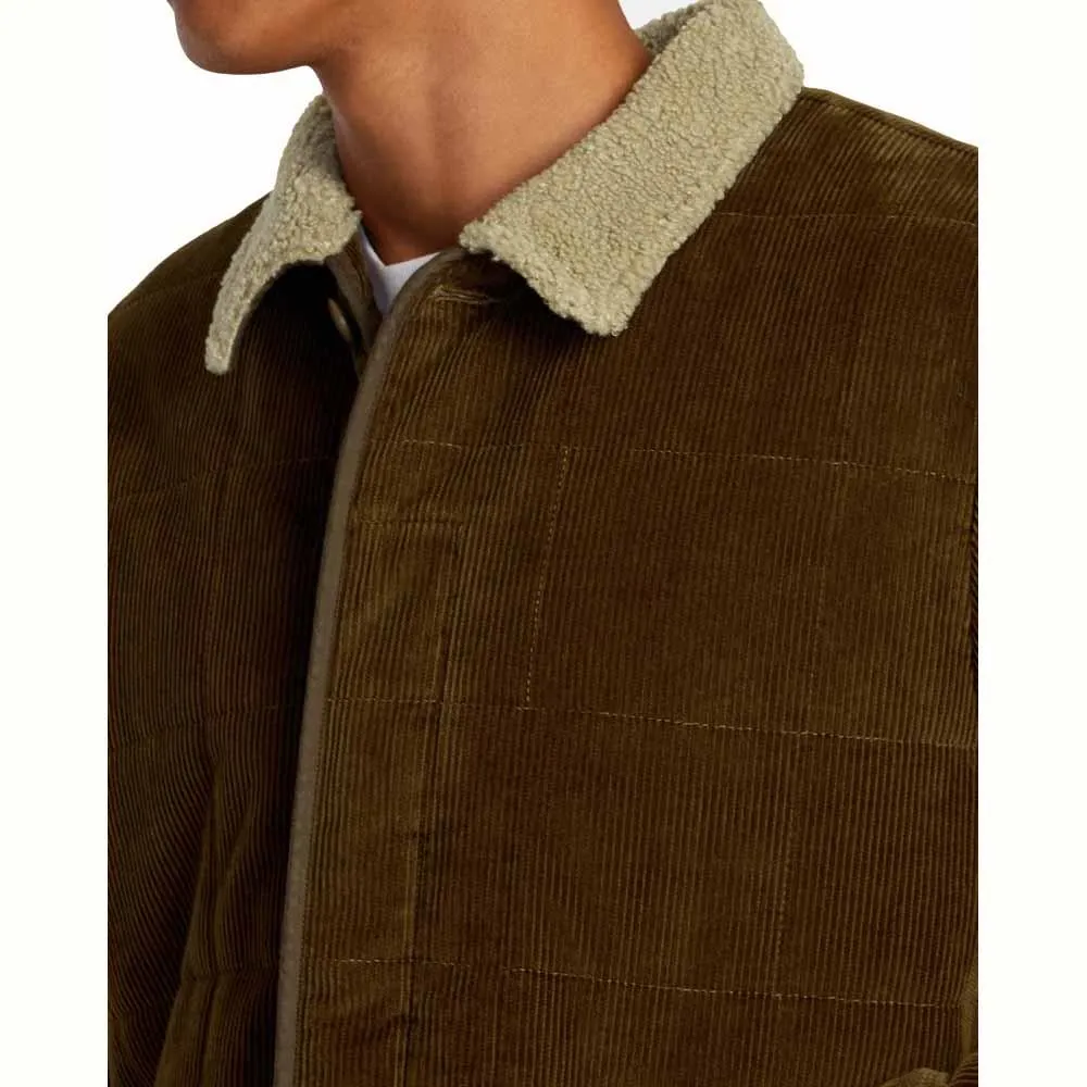 RVCA Surplus Sherpa Quilted Corduroy Jacket Chocolate