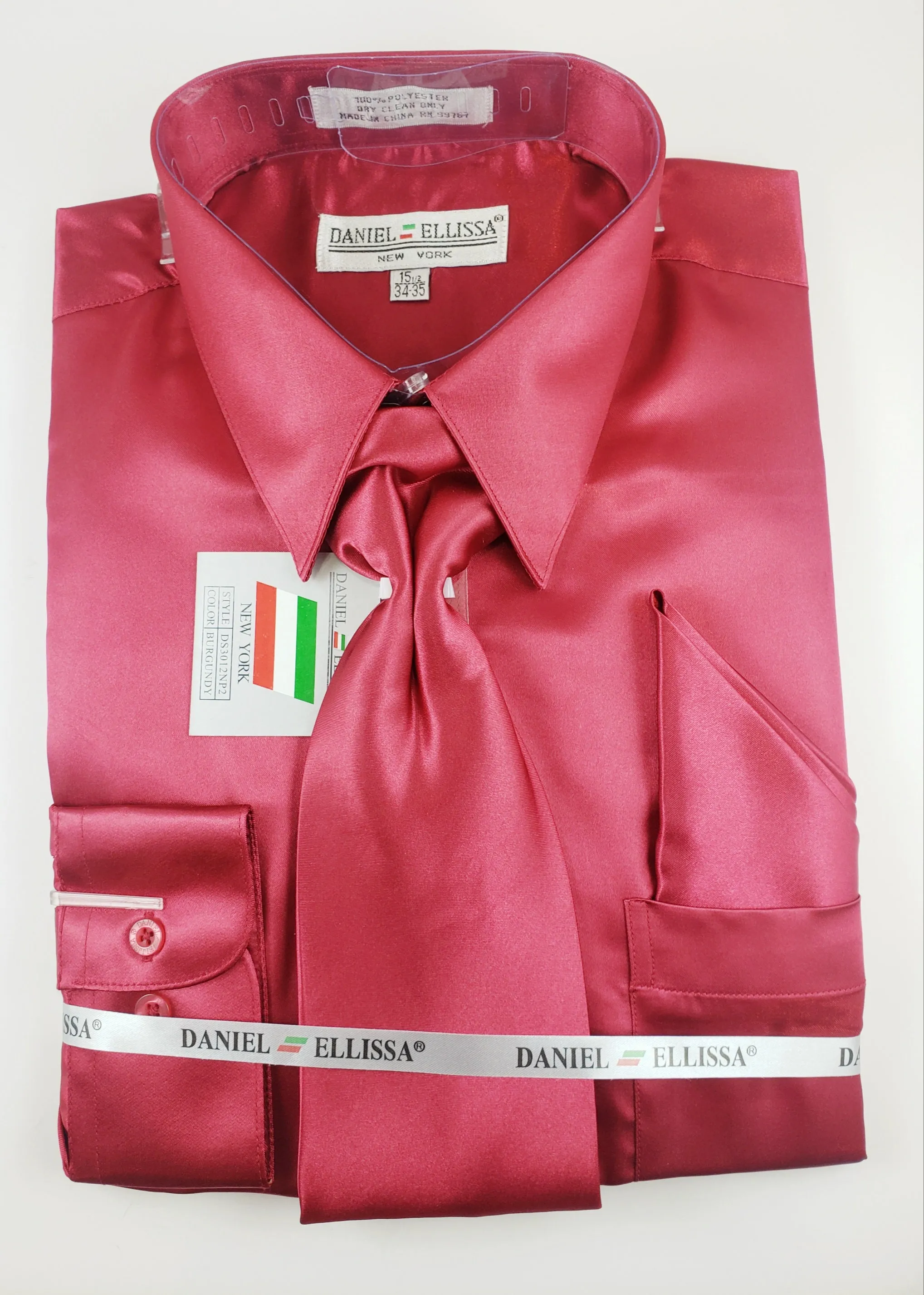 Satin Dress shirt with matching Tie set