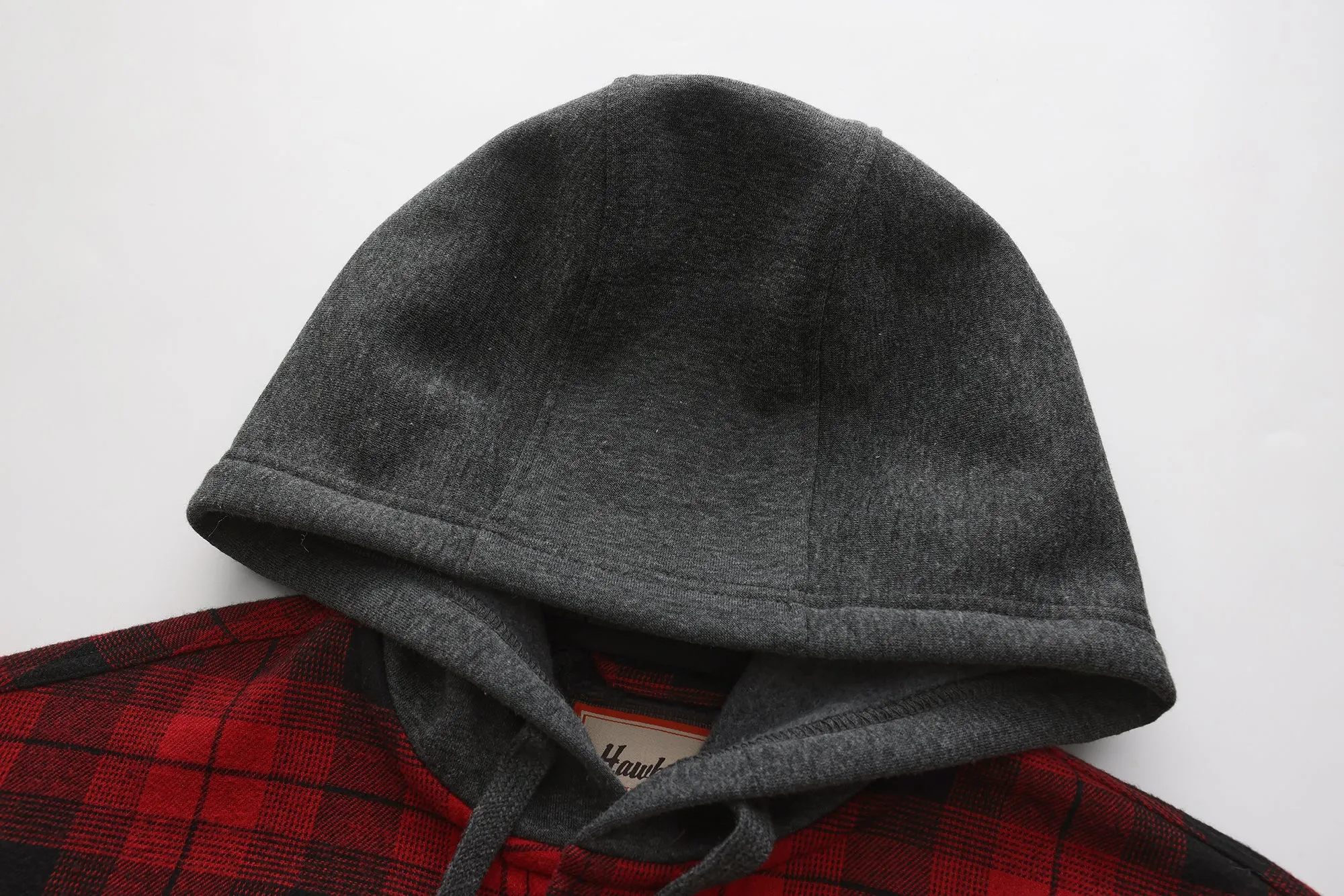 Sherpa Bonded Hooded Flannel Shirt Jacket