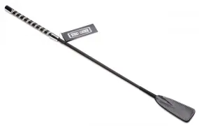 Short Leather Riding Crop with Rhinestone Handle