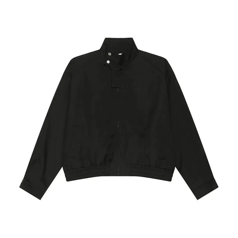 Solid Turn-down Collar Loose Jacket