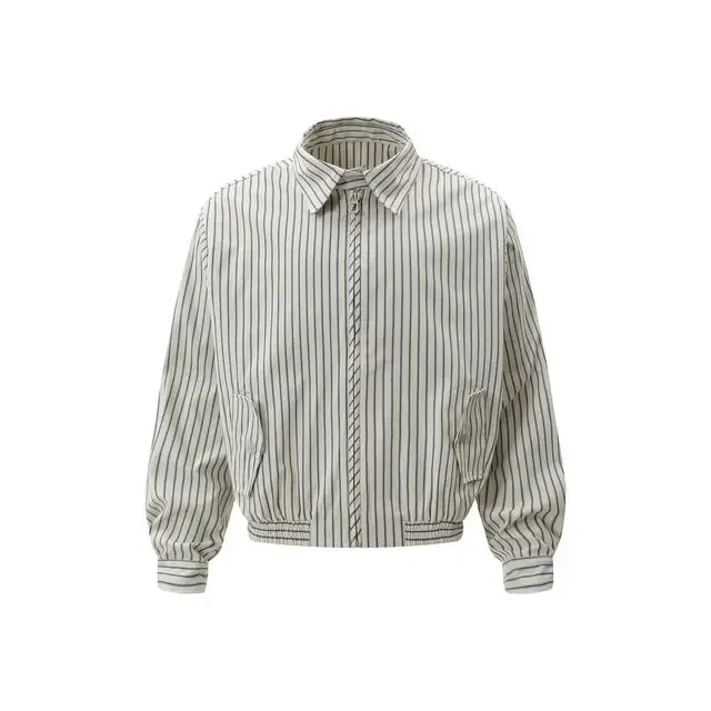 Stripe Lapel Zipper Design Jacket