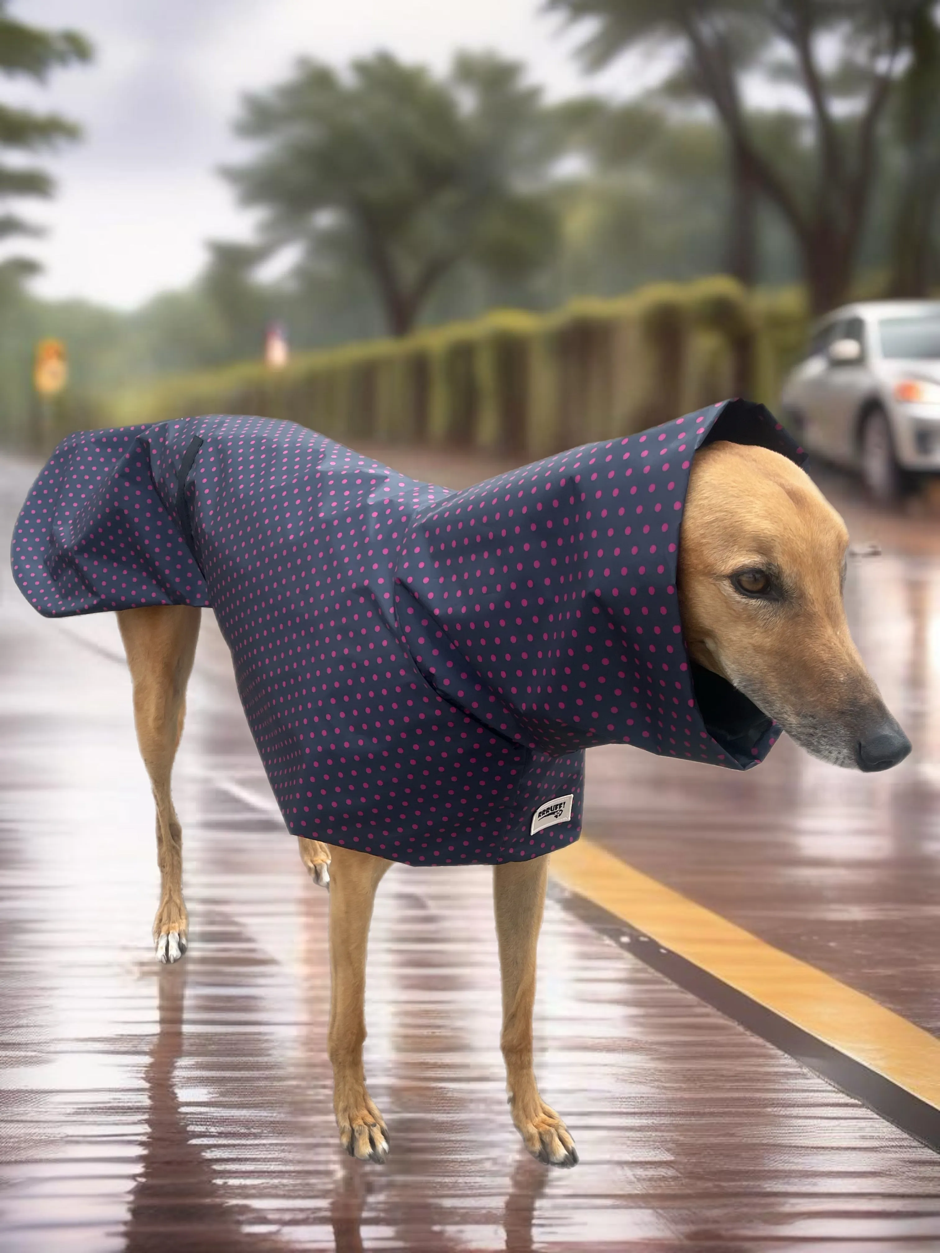 Summer rainwear navy Greyhound deluxe style, spring showers, ultra lightweight,  washable