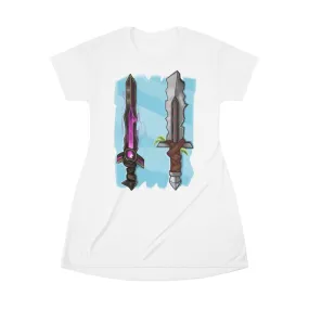 Swords All Over Print T-Shirt Dress