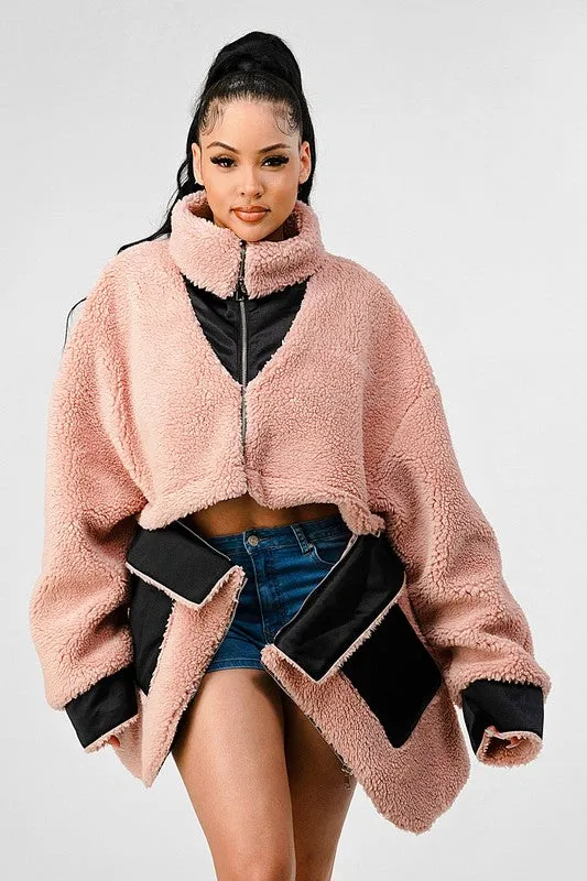 TEEK - OVERSIZED SHERPA WITH CONTRAST JACKET