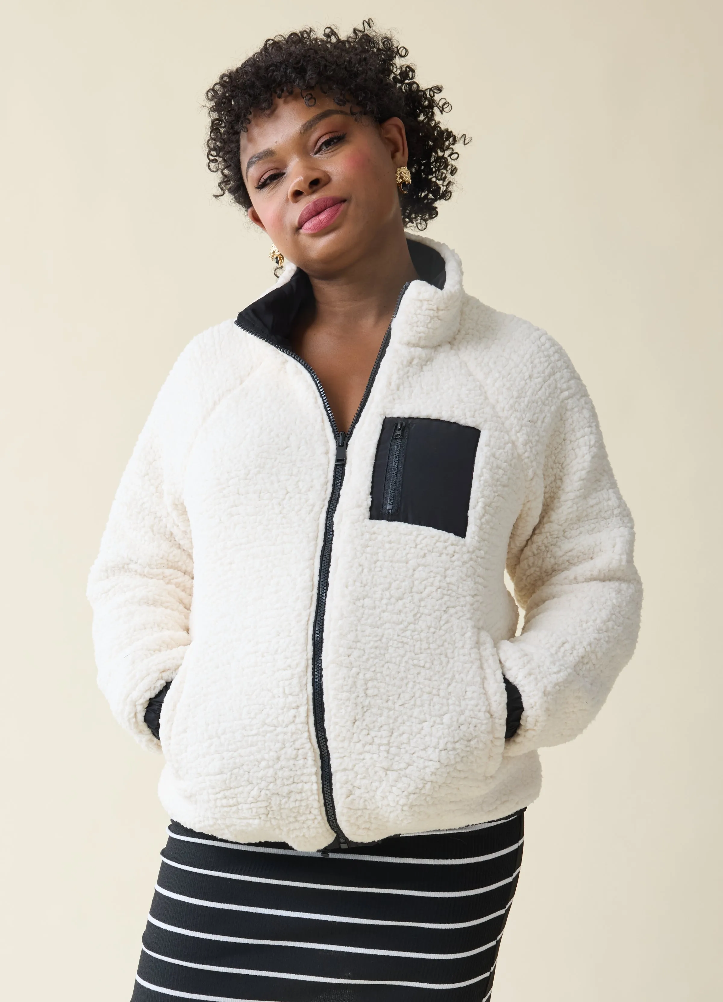 The Double Take Maternity Sherpa Jacket