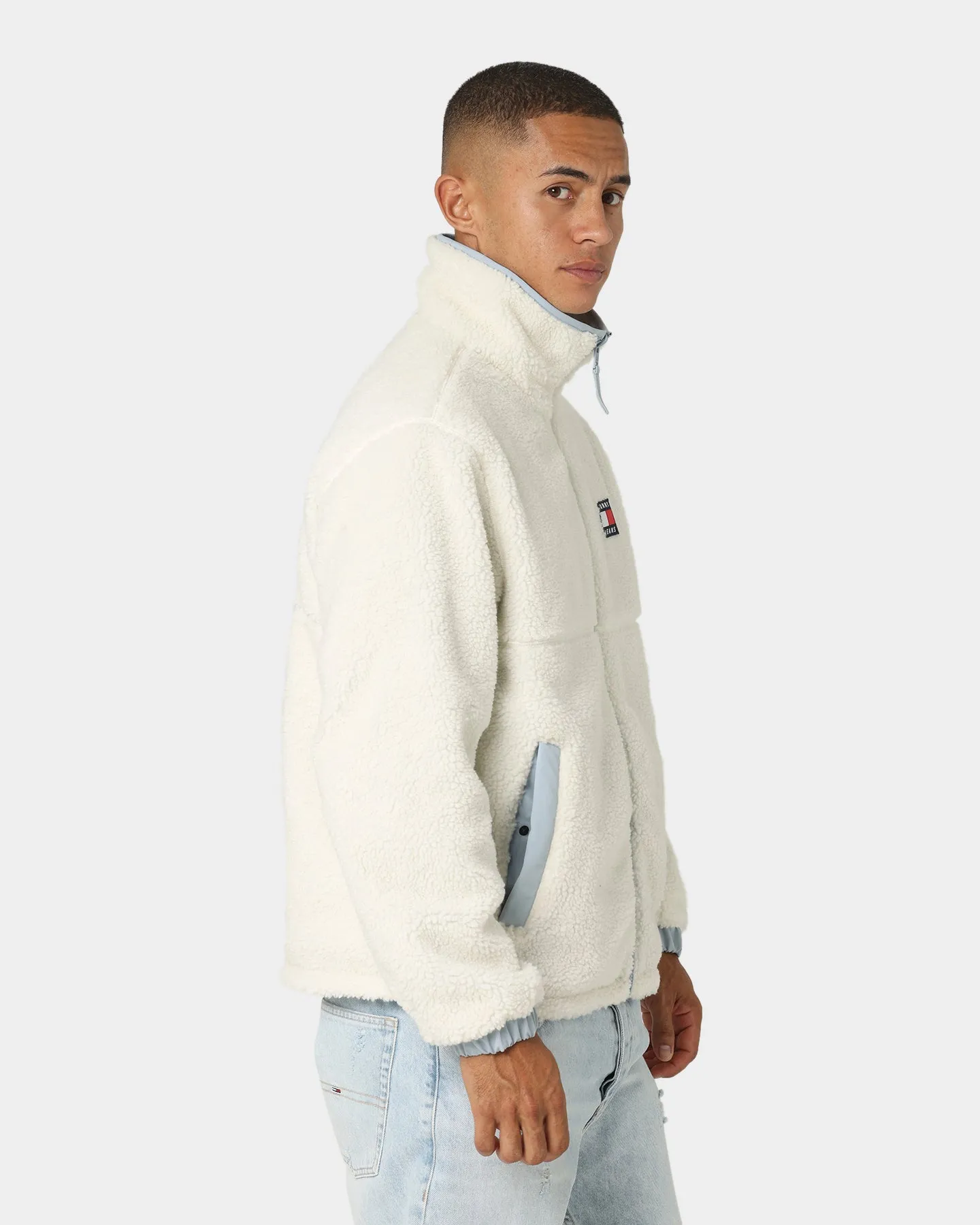 Tommy Jeans Reversible Sherpa Jacket Cloudy