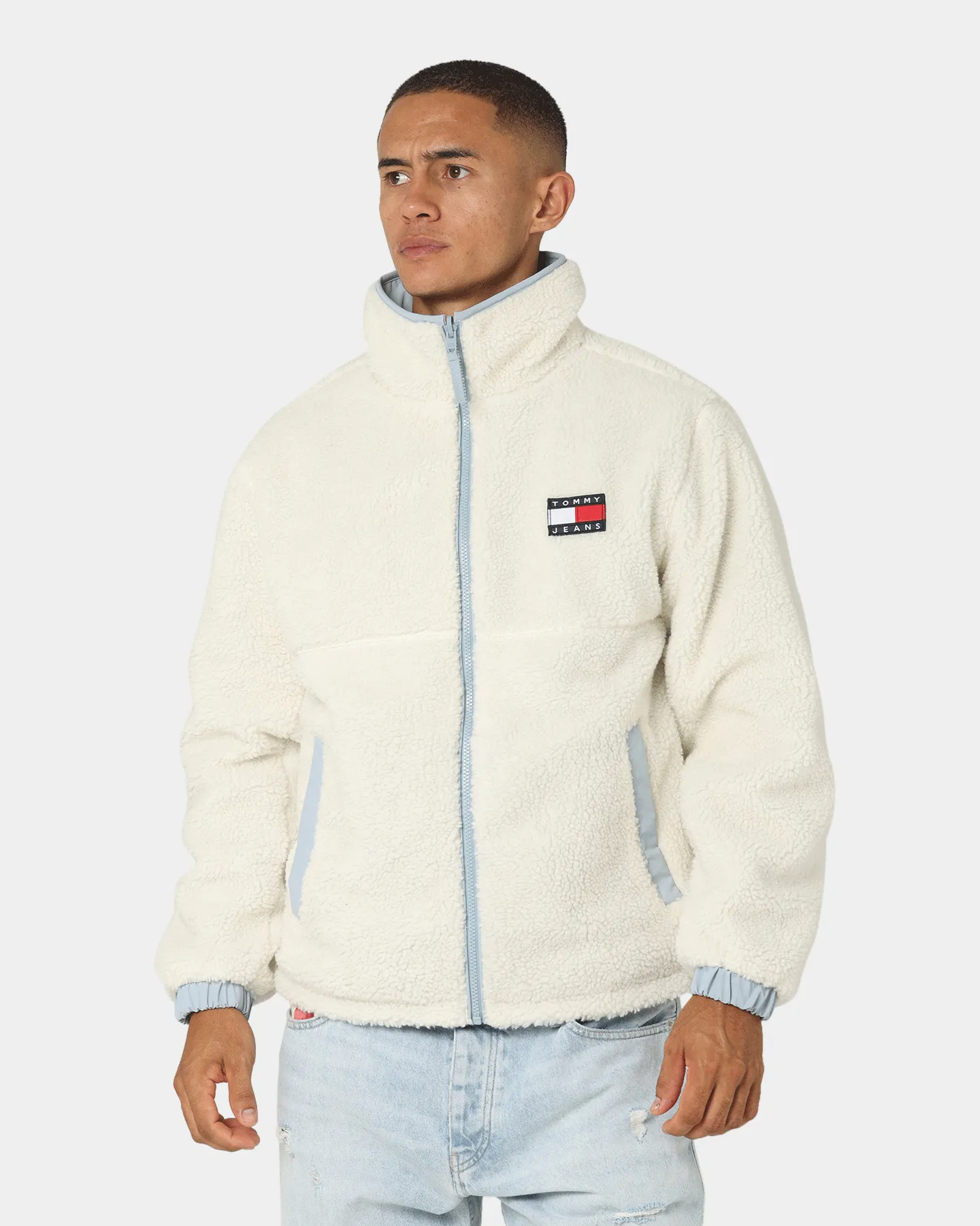 Tommy Jeans Reversible Sherpa Jacket Cloudy