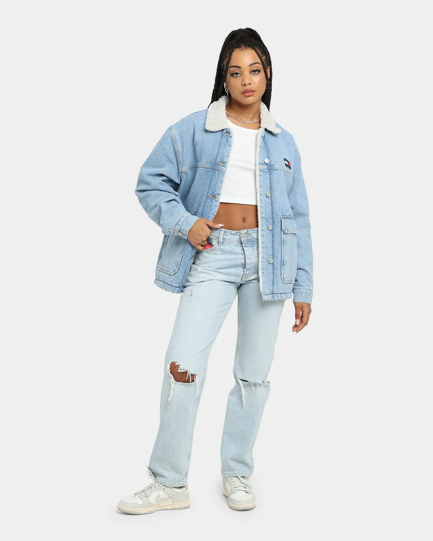 Tommy Jeans Women's Worker Sherpa Jacket Denim