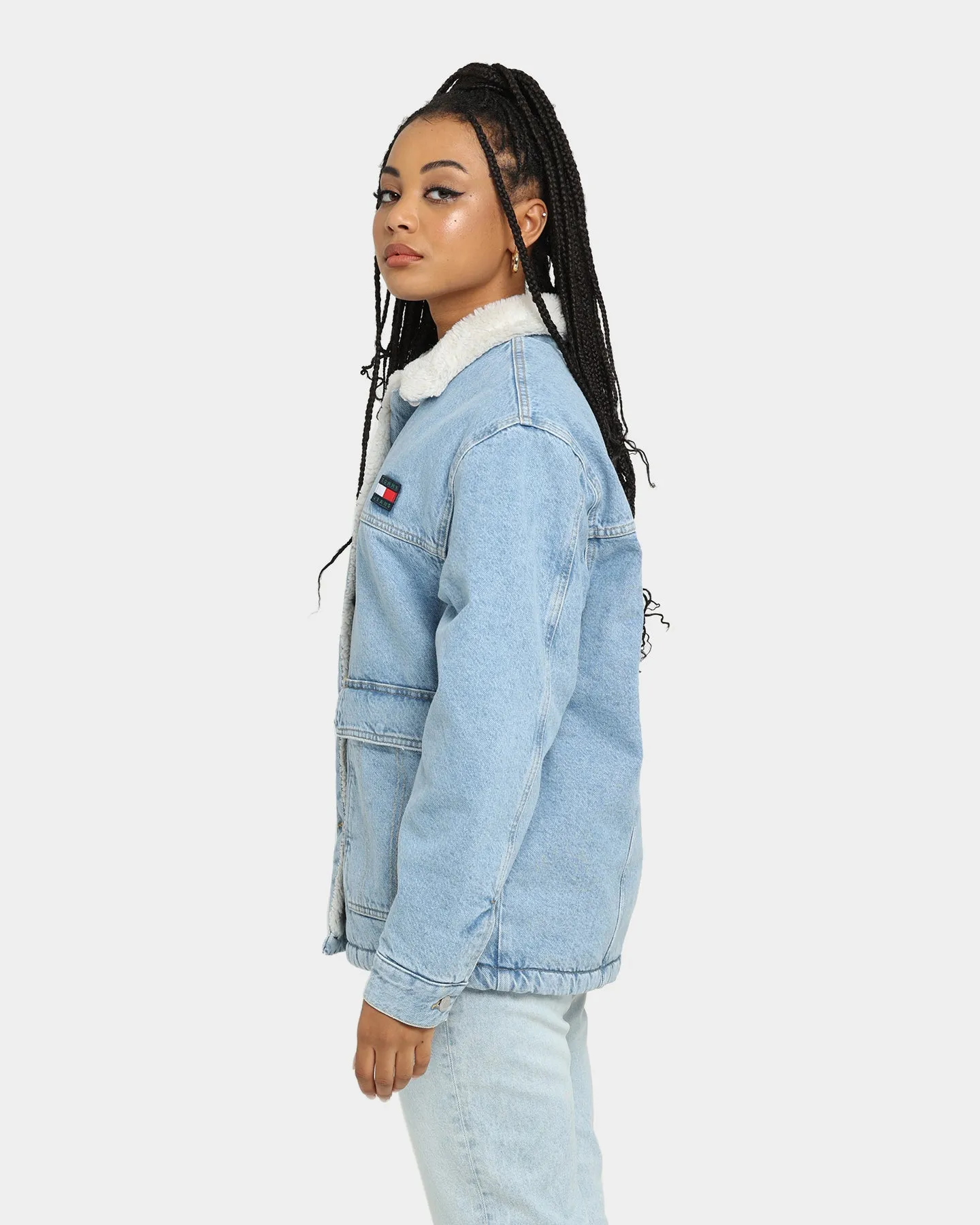 Tommy Jeans Women's Worker Sherpa Jacket Denim