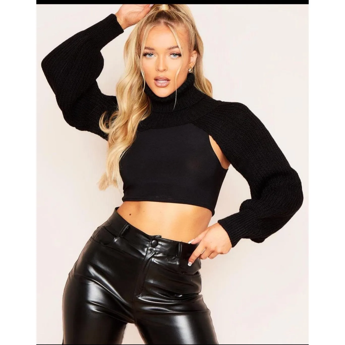 Turtleneck Crop Top Sweater