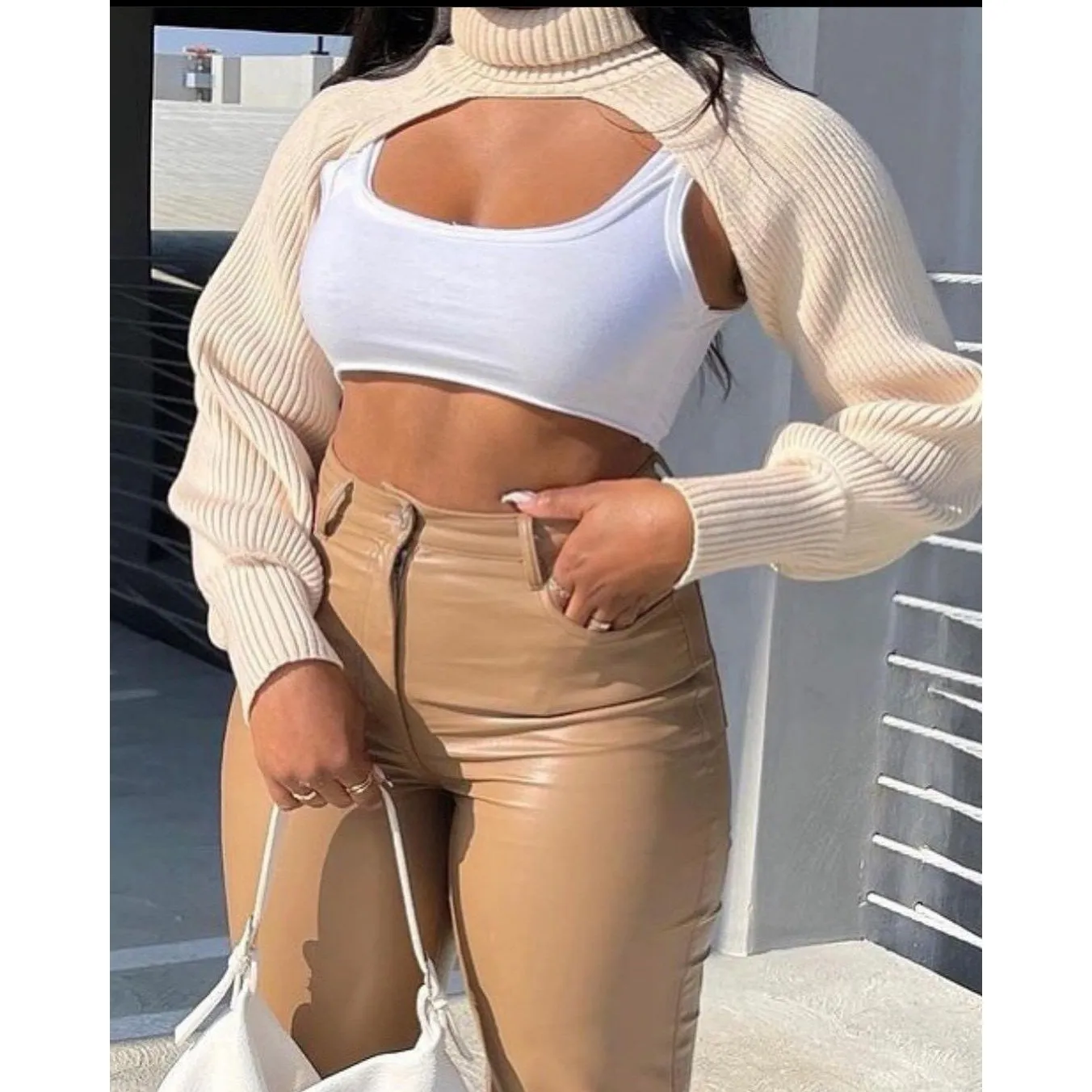 Turtleneck Crop Top Sweater