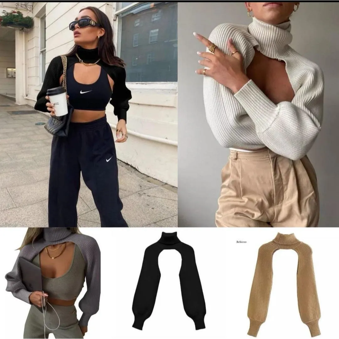 Turtleneck Crop Top Sweater