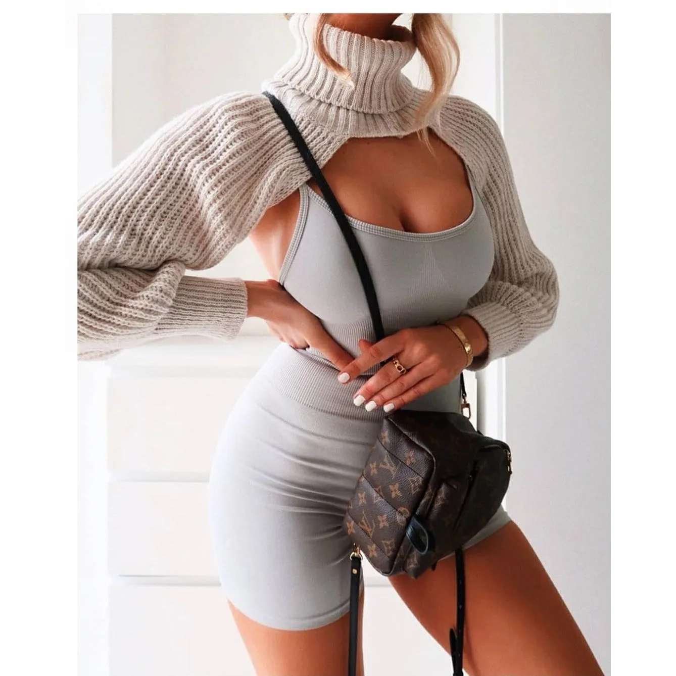 Turtleneck Crop Top Sweater