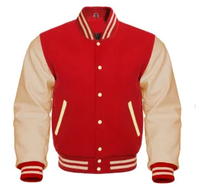 Varsity Jacket - Red Cream