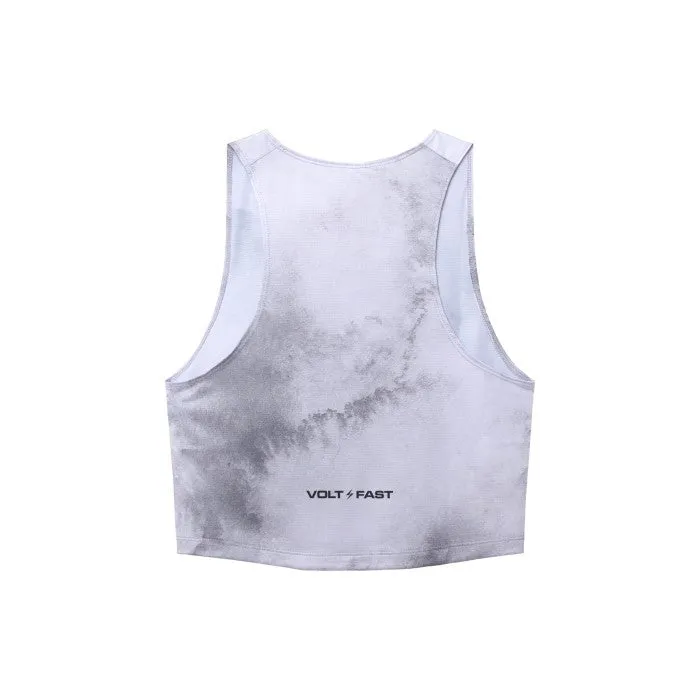 Volt And Fast Women's Bolt Sports Crop Top Tie Dye V1 Series - Lightning Grey