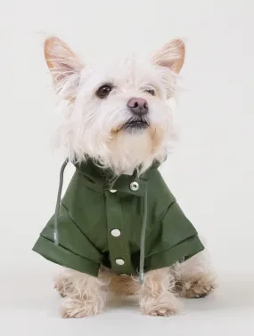 Waterproof Recycled PU Dog Raincoat | Green