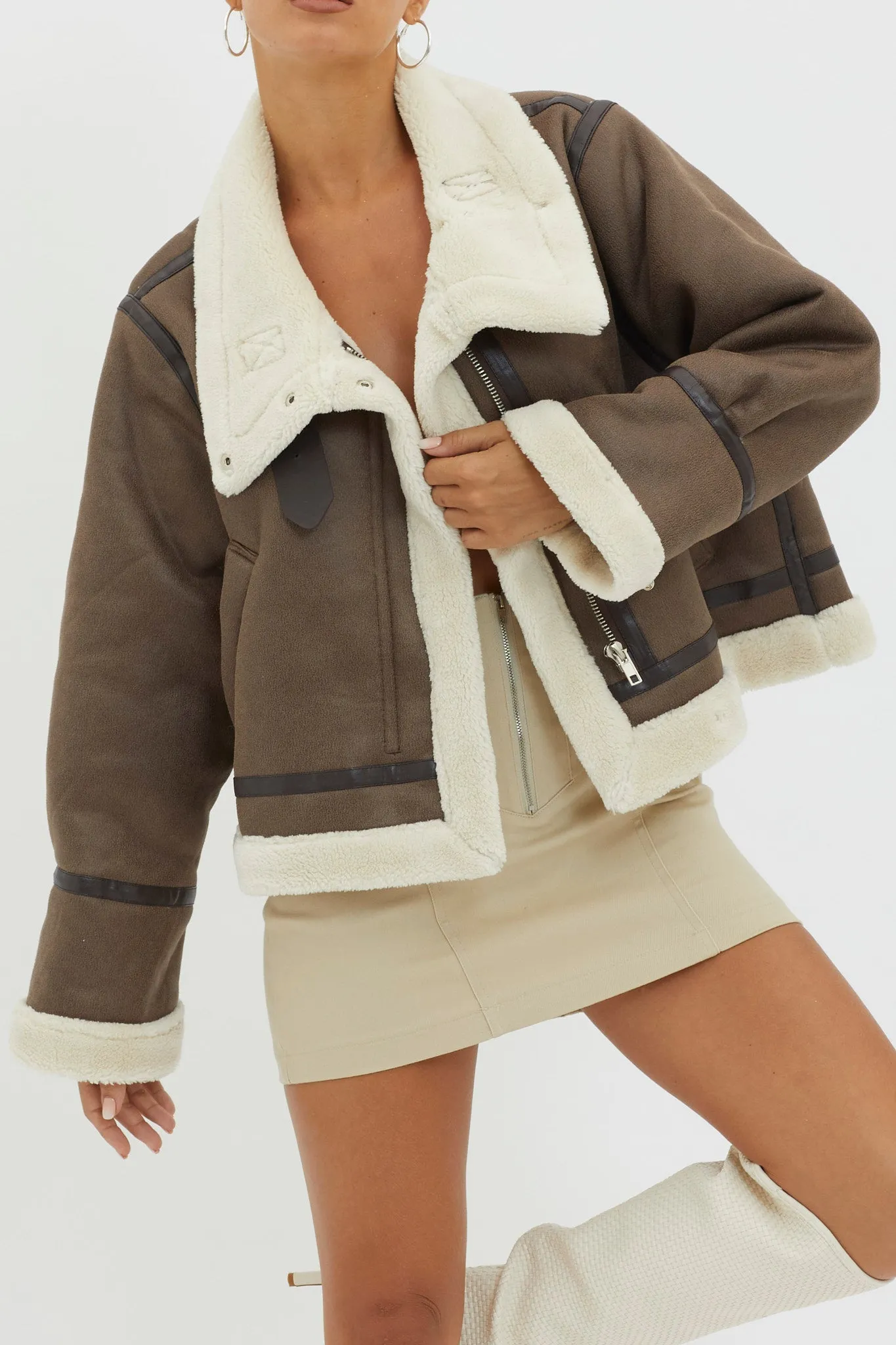 Wintertide Sherpa Trim Jacket Mocha