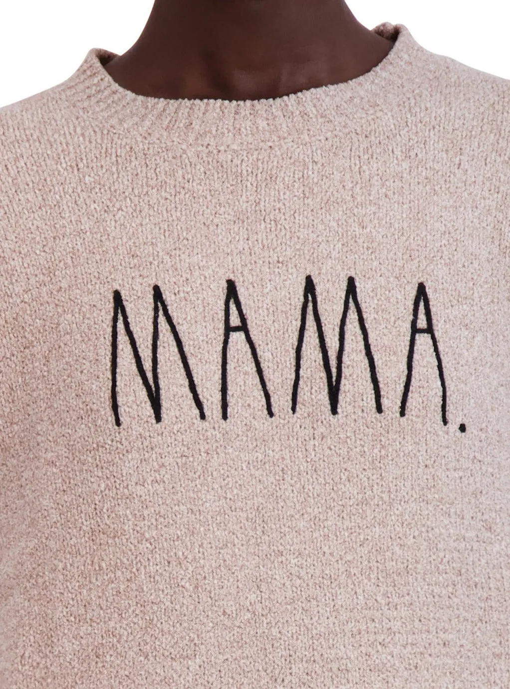 Women's Embroidered "MAMA" Chenille Sweater